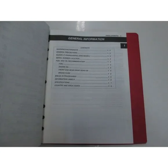 2002 03 04 05 2006 Suzuki LT-A400/F Service Manual BINDER FACTORY OEM BOOK 02***